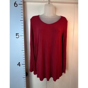 Made By Johnny Burgundy Red Pullover Knit Sweater Bell‎ Sleeves Womens Large